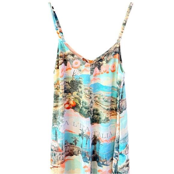 LABEL OF LOVE Italian Scenic Countryside Isadora Lightweight Sun Dress Size M - Picture 4 of 9